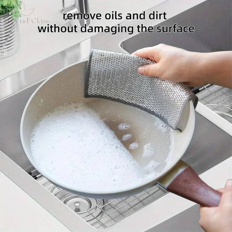 12pcs Steel Wire Cleaning Cloth Multipurpose Rag Kitchen Stove Cleaning Net Dish Towel Sink Wire Dish Washing Mesh Clean Gadgets Calm and Class