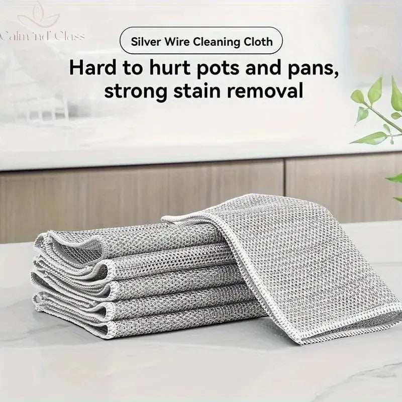 12pcs Steel Wire Cleaning Cloth Multipurpose Rag Kitchen Stove Cleaning Net Dish Towel Sink Wire Dish Washing Mesh Clean Gadgets Calm and Class