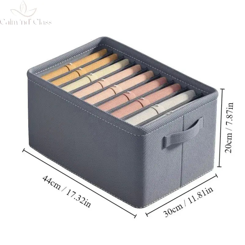 1pc Grey Nonwoven Fabric with Partition Clothing Storage Box Household Wardrobe Organization and Storage Calm and Class