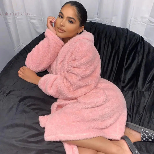 2020 Autumn Winter Robes For Women Long Sleeve Hoodies Flannel Nightwear Pajamas Cute Ear Sleepwear Oajamas Fashion Home Clothes Calm and Class