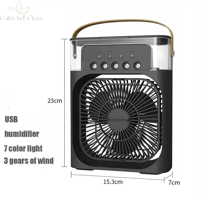 3 In 1 Portable Humidifier Fan Mini Air Conditioners USB Mini fan LED Night Light Water Mist Fun Air Cooler Humidifie For Home Calm and Class