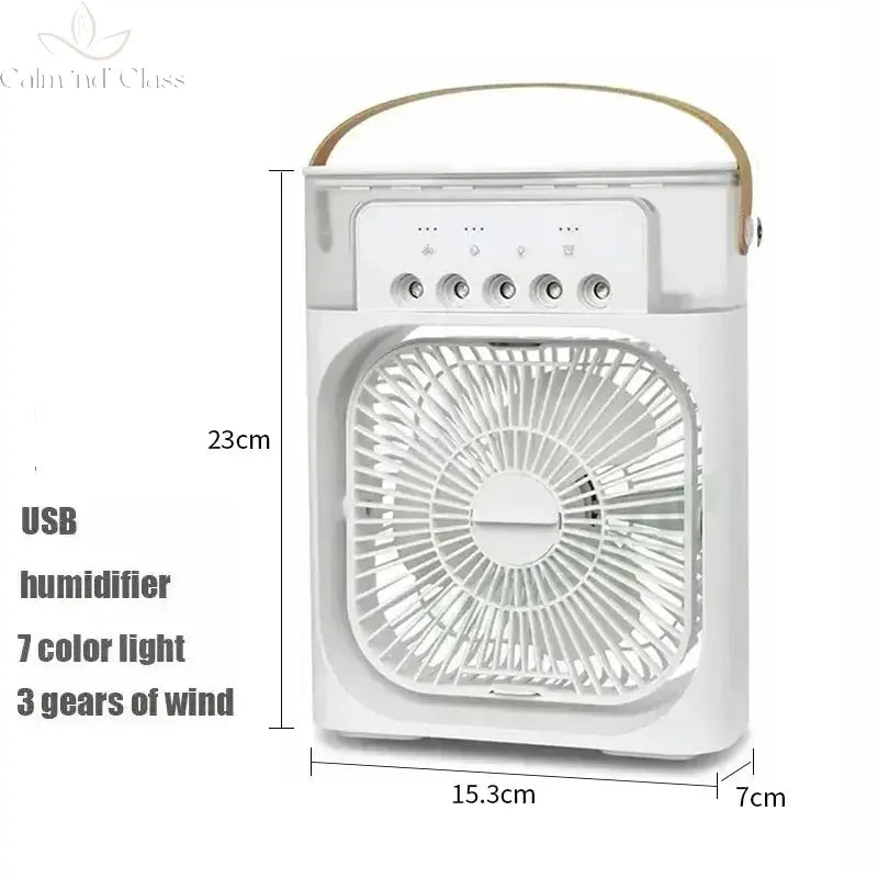 3 In 1 Portable Humidifier Fan Mini Air Conditioners USB Mini fan LED Night Light Water Mist Fun Air Cooler Humidifie For Home Calm and Class