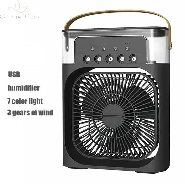 3 In 1 Portable Humidifier Fan Mini Air Conditioners USB Mini fan LED Night Light Water Mist Fun Air Cooler Humidifie For Home Calm and Class