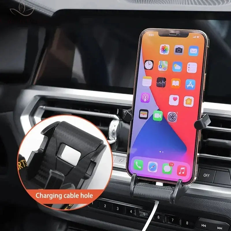 360 Carbon Fiber Pattern Racing Seat Shaped Car Phone Bracket GPS Support For Different Phone Models Air Vent Universal Tools Ne Calm and Class