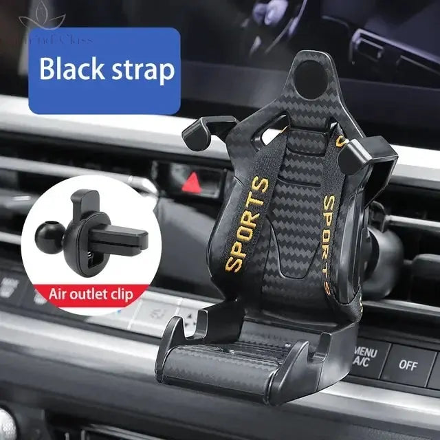 360 Carbon Fiber Pattern Racing Seat Shaped Car Phone Bracket GPS Support For Different Phone Models Air Vent Universal Tools Ne Calm and Class