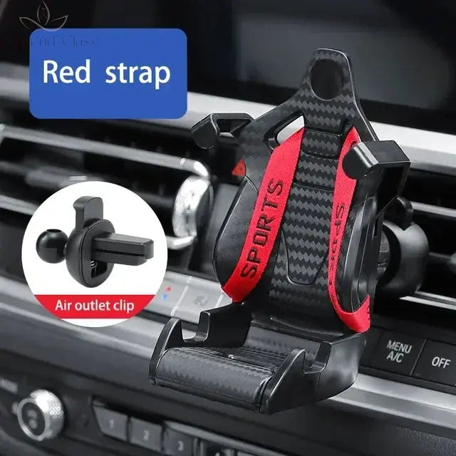 360 Carbon Fiber Pattern Racing Seat Shaped Car Phone Bracket GPS Support For Different Phone Models Air Vent Universal Tools Ne Calm and Class