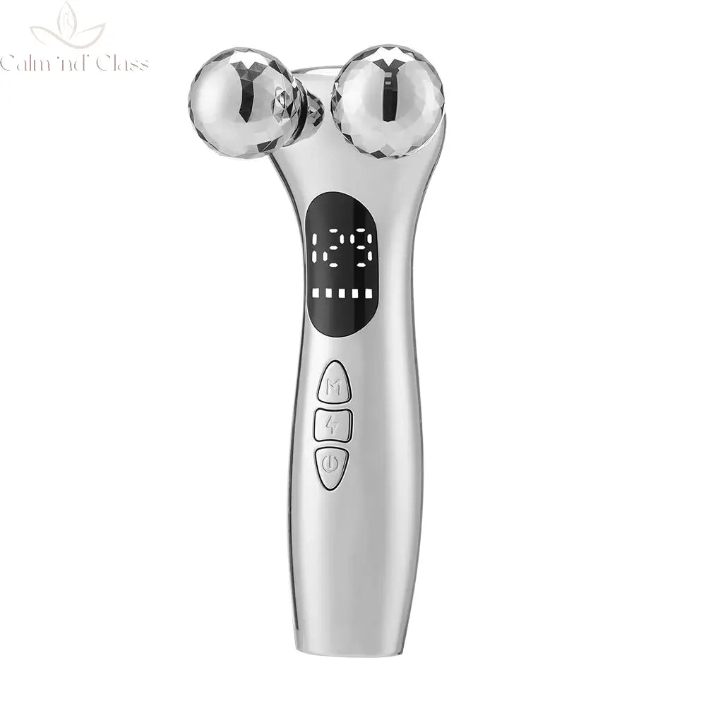 4D Roller Facial Massager EMS Face Lift Device V-Face Slimmer Skin Tightening Double Chin Remover Eye Care Massage Beauty Roller Calm and Class