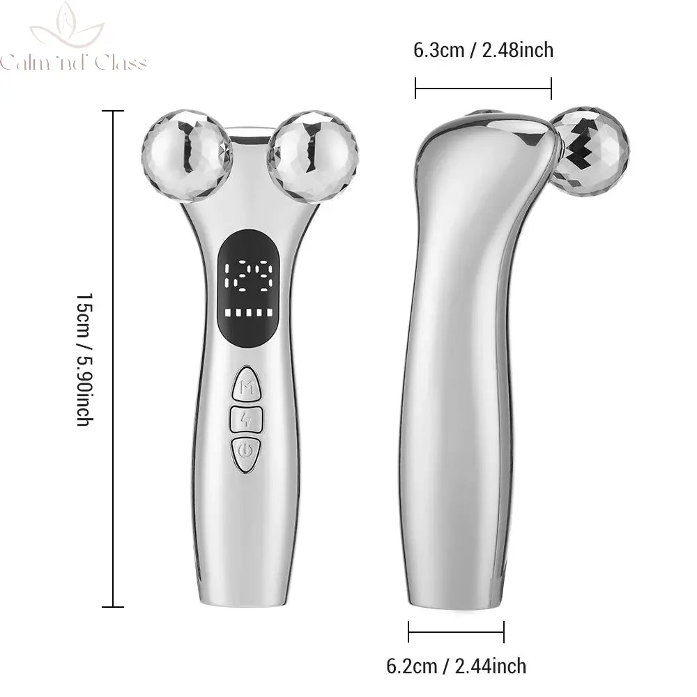 4D Roller Facial Massager EMS Face Lift Device V-Face Slimmer Skin Tightening Double Chin Remover Eye Care Massage Beauty Roller Calm and Class