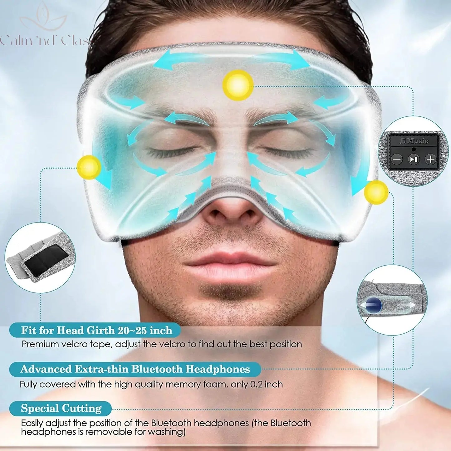 5.2 Bluetooth Headset Sleep Mask 24 White Noise Shading Light Ice Feeling Ultra-thin Lining Sleep Mask Noise Reduction Calm and Class