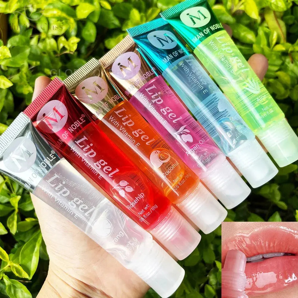 6Pcs Fruity Flavor Watery Glossy Lip Gloss Set Clear Lip Gel Hydrating Moisturizing Lip Gloss Women Lips Makeup Wholesale Calm and Class