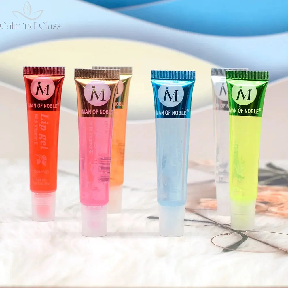 6Pcs Fruity Flavor Watery Glossy Lip Gloss Set Clear Lip Gel Hydrating Moisturizing Lip Gloss Women Lips Makeup Wholesale Calm and Class