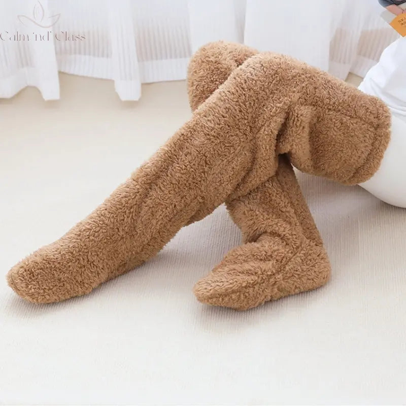 8 Pairs Winter Socks Thickened Warm Floor Socks Knee-high Stockings Long Plush Socks Women's Stockings Sleeping Socks Calm and Class