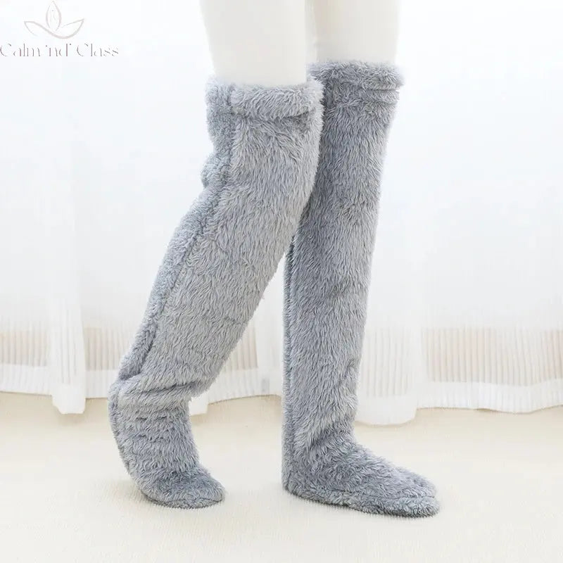 8 Pairs Winter Socks Thickened Warm Floor Socks Knee-high Stockings Long Plush Socks Women's Stockings Sleeping Socks Calm and Class