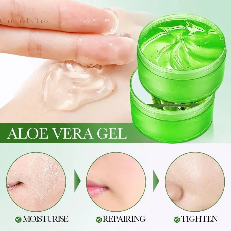 99% Aloe Vera Gel Moisturing Face Cream Soothing Shrink Pores Acne Treatment Day Cream Sleeping Mask Skin Care Products 300g Calm and Class