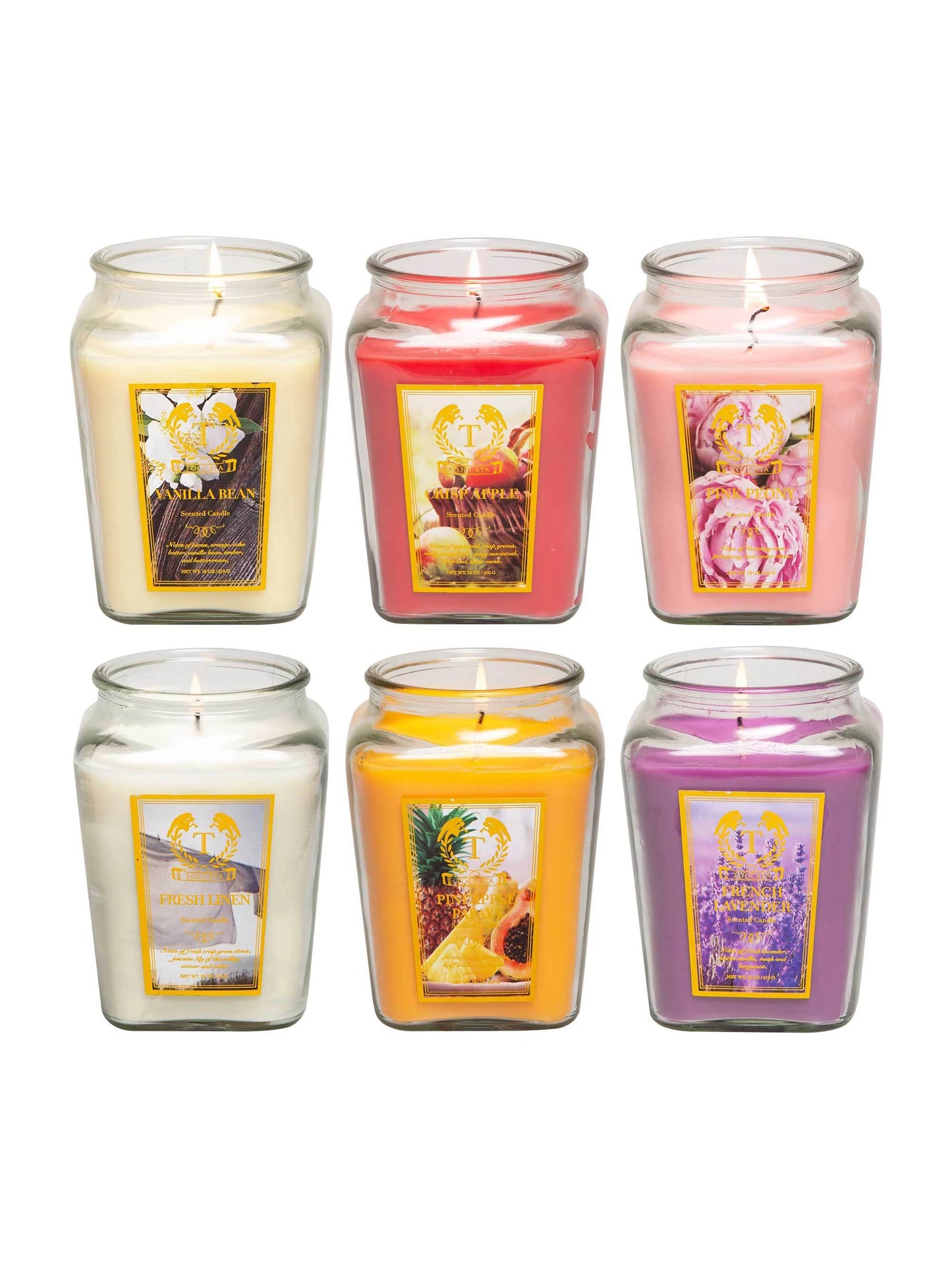 18oz Aroma Scented Candles Gift Set for Women, All 6 Scents