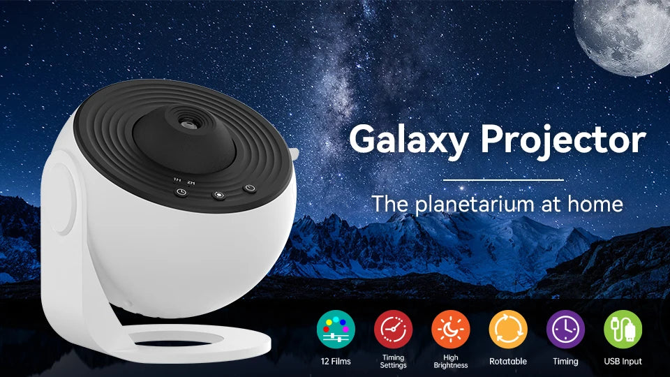 Night Light Galaxy Projector Starry Sky Projector 360 Rotate Planetarium Lamp For Kids Bedroom Gift