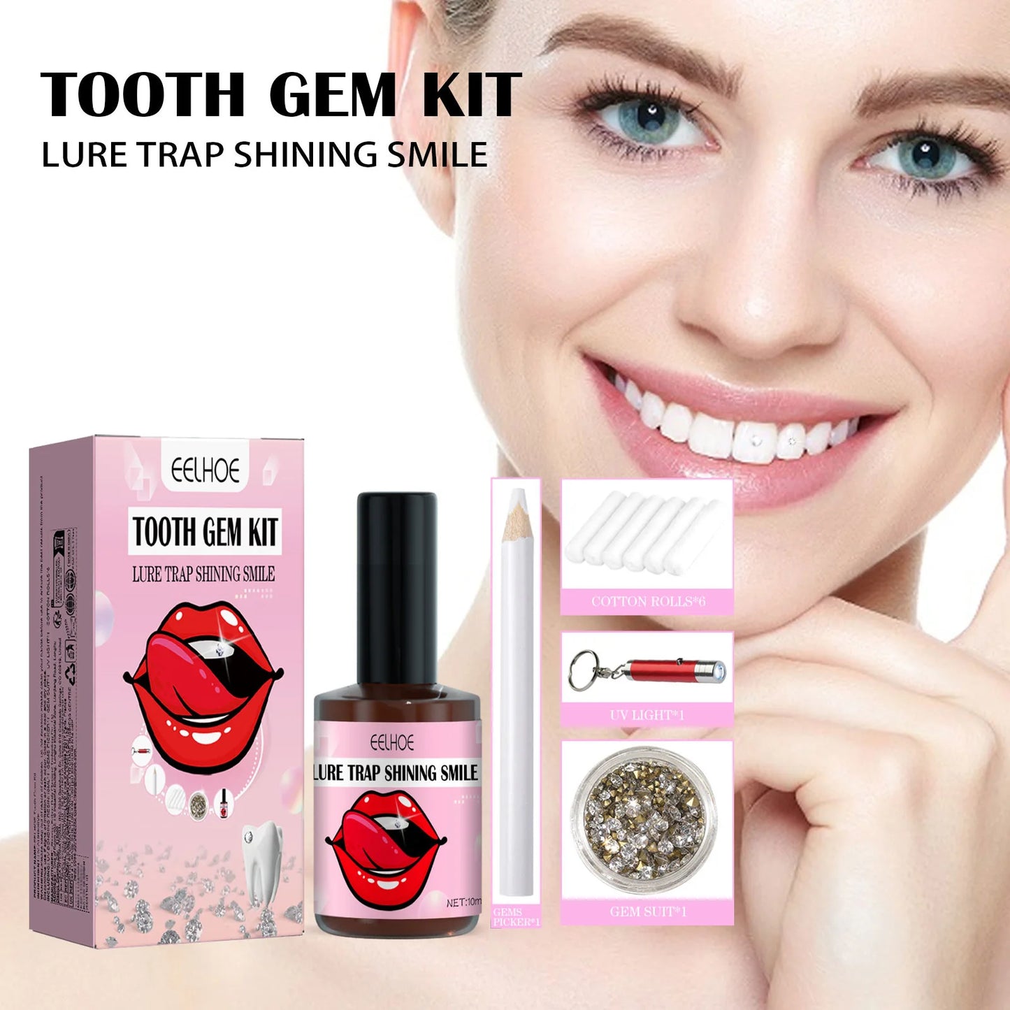 Eelhoe 94g Tooth Gems Kit With Glue For Stylish Dental Shine