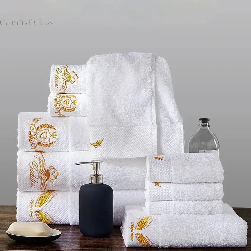 AHSNME White Cotton Personalise Bath Towels Hotel SPA Club Sauna Beauty Salon Custom Embroidery Logo Restaurant Hand Towel Calm and Class