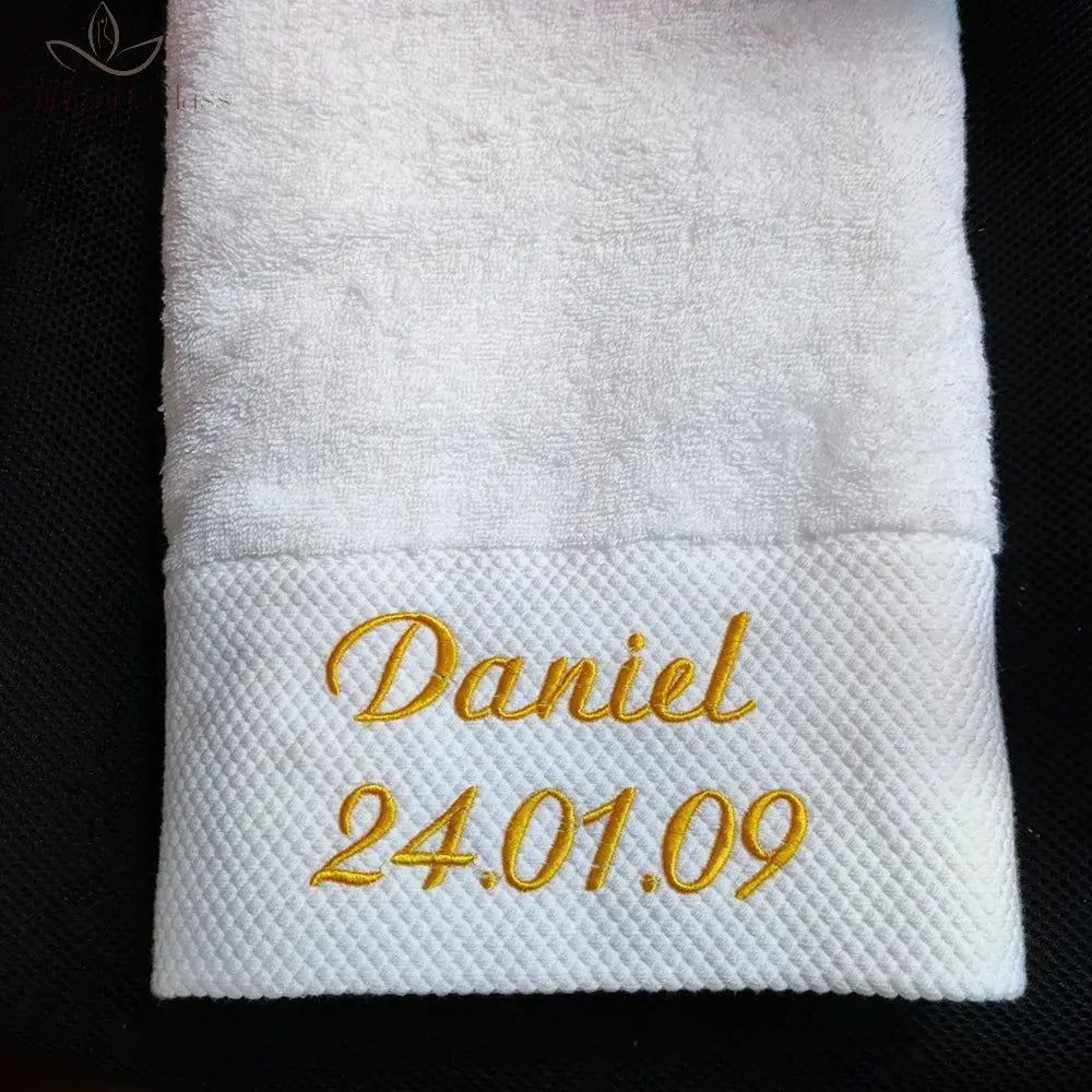 AHSNME White Cotton Personalise Bath Towels Hotel SPA Club Sauna Beauty Salon Custom Embroidery Logo Restaurant Hand Towel Calm and Class