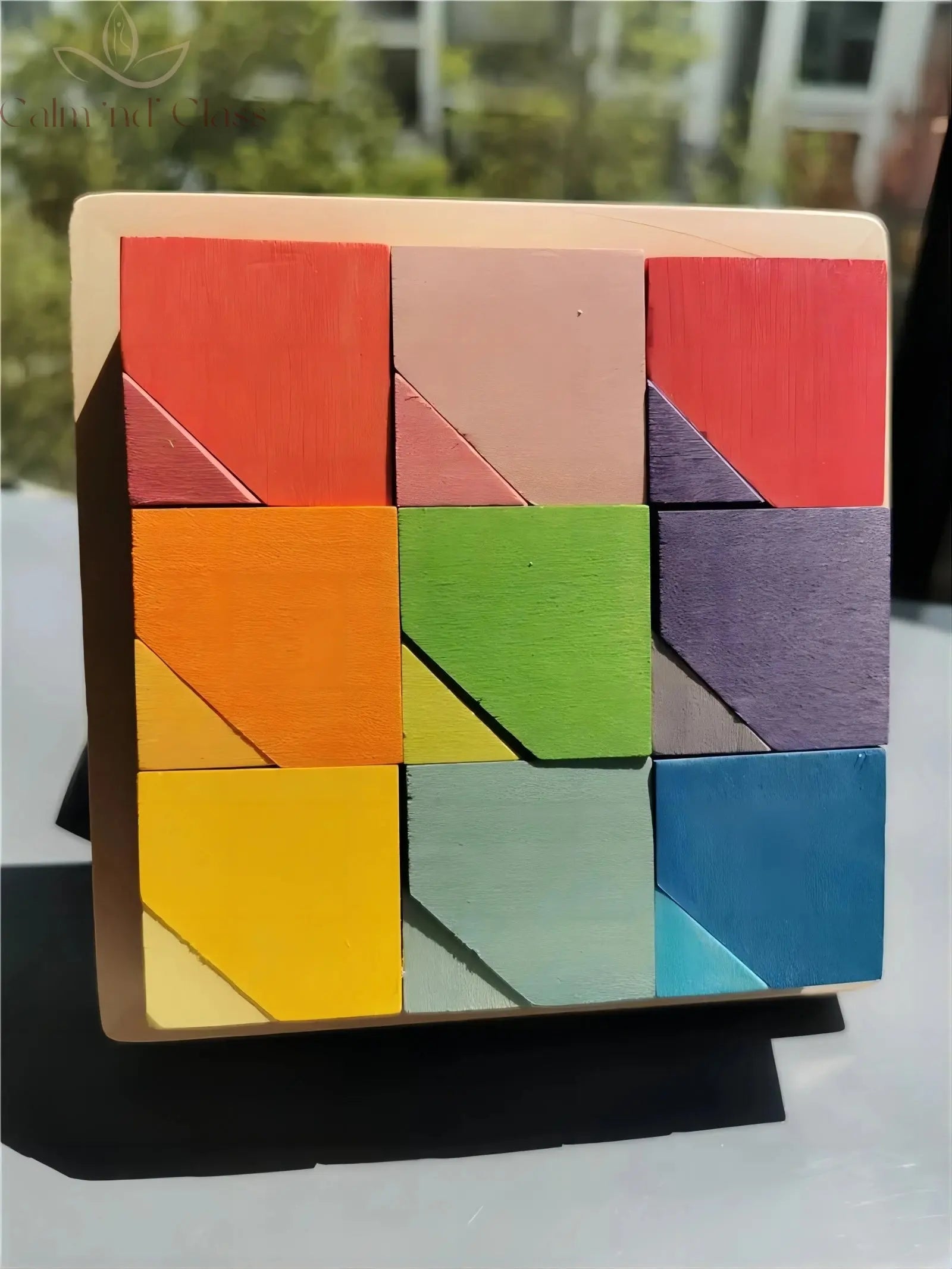 Big size Wooden  Blocks Lime Rainbow  Building Stacking Castel Step Shape Cubes Corner Stones for Kids Creative Play Calm and Class