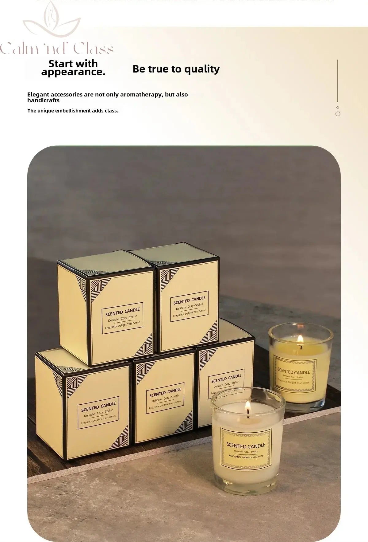 Candle Fragrance Atmosphere Companion Gift Hotel Clubhouse Smoke free Aromatherapy Candles Calm and Class