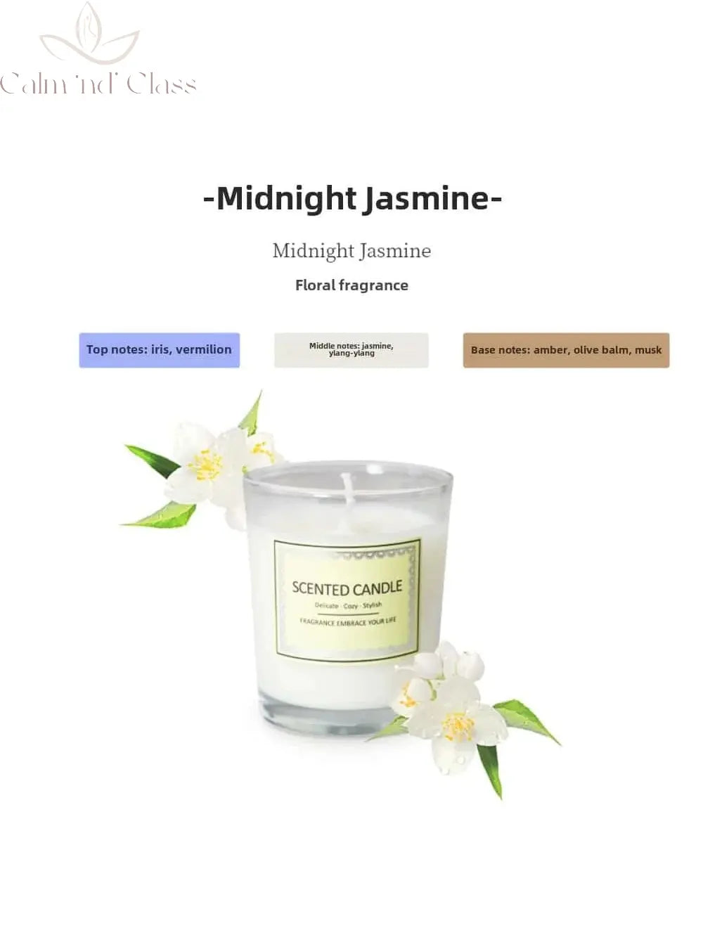 Candle Fragrance Atmosphere Companion Gift Hotel Clubhouse Smoke free Aromatherapy Candles Calm and Class