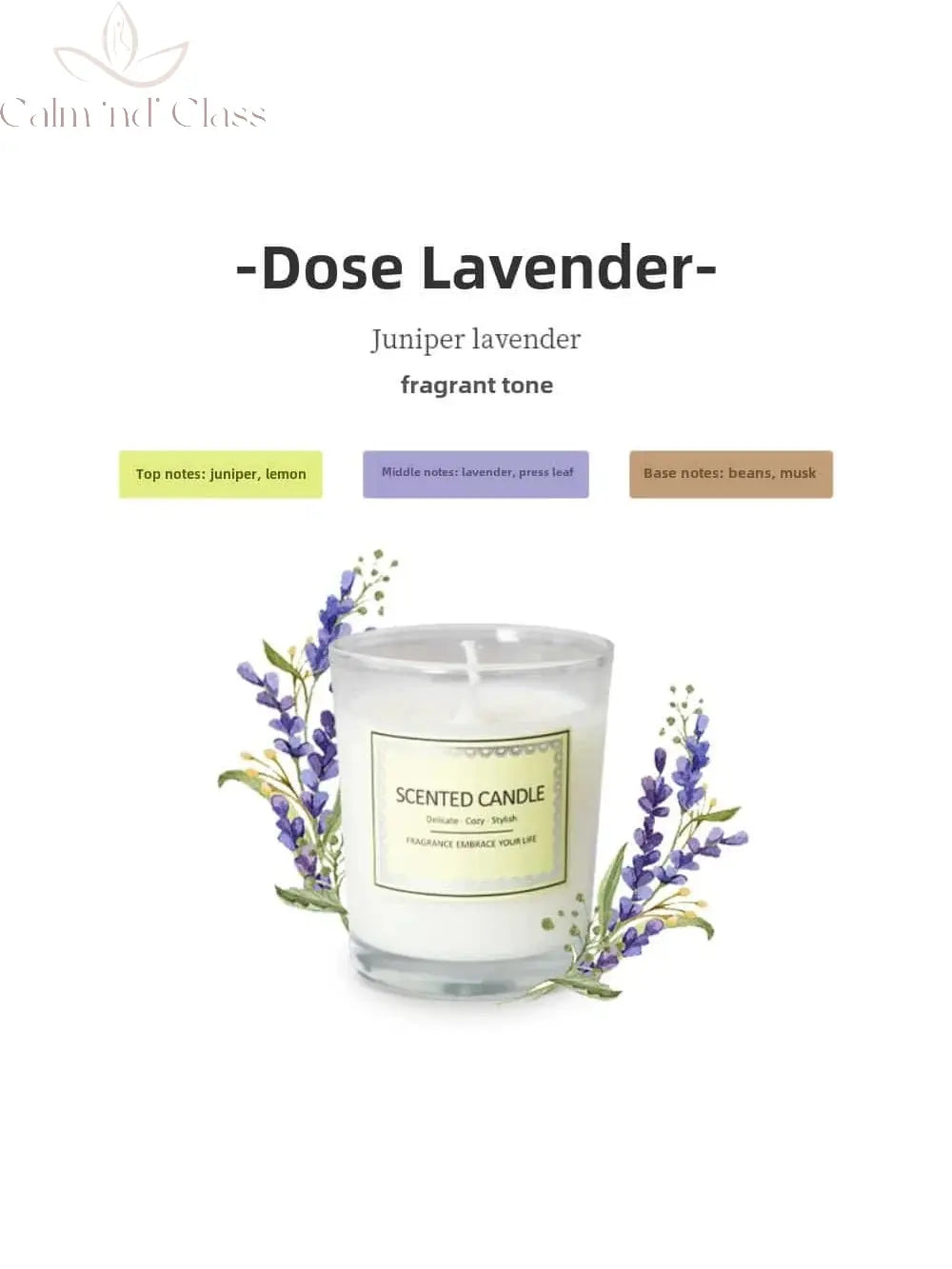 Candle Fragrance Atmosphere Companion Gift Hotel Clubhouse Smoke free Aromatherapy Candles Calm and Class