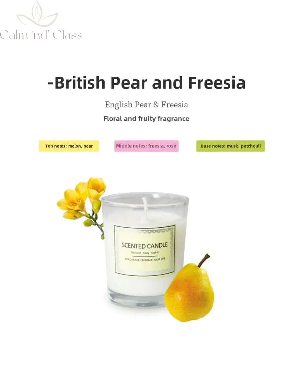 Candle Fragrance Atmosphere Companion Gift Hotel Clubhouse Smoke free Aromatherapy Candles Calm and Class