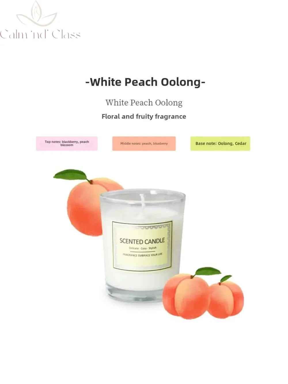 Candle Fragrance Atmosphere Companion Gift Hotel Clubhouse Smoke free Aromatherapy Candles Calm and Class