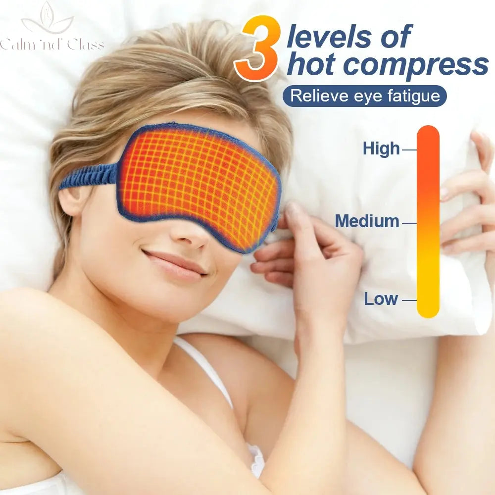 Electric Vibration Eye Massager Heated Eye Mask Wireless Relieve Eye Strain Dark Circles Dry Eye Fatigue Relief Sleeping Mask Calm and Class