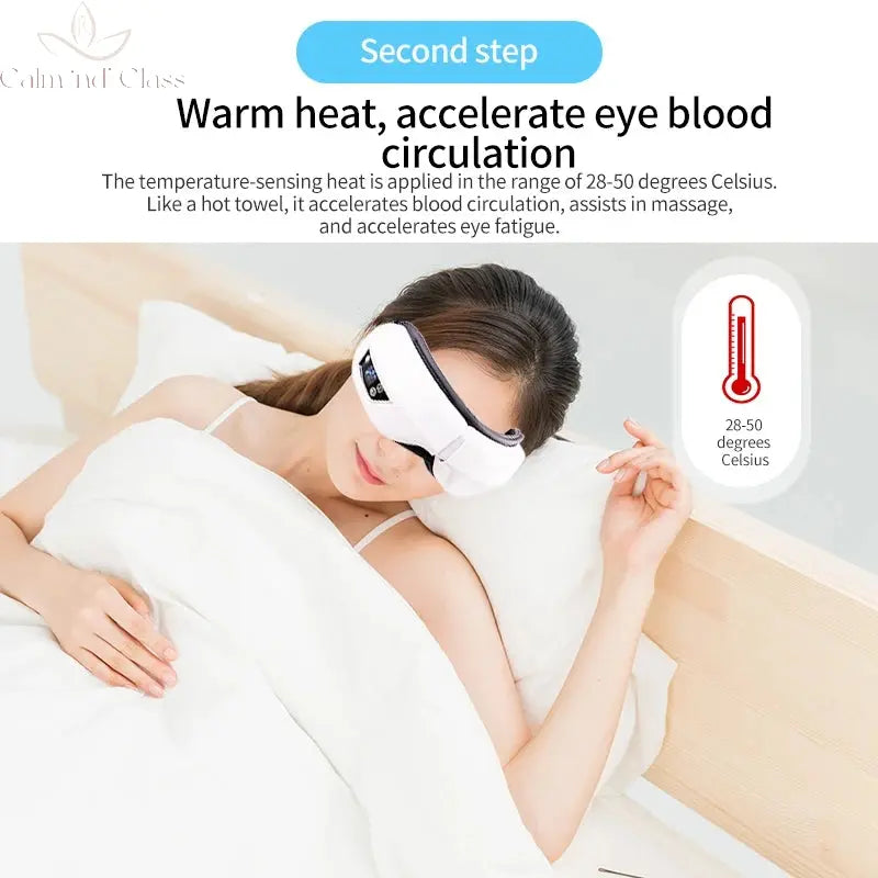 Eye Massage Instrument Vibration Airbag Pressure Hot Compress Eye Massager Bluetooth Music Relax Fatigue Eye Care Foldable Calm and Class