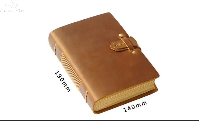 Genuine Leather Journal Lock Design Blank Kraft Paper 400 Pages DIY Diary Travel Notebook Handmade Sketchbook Retro Thick Book Calm and Class