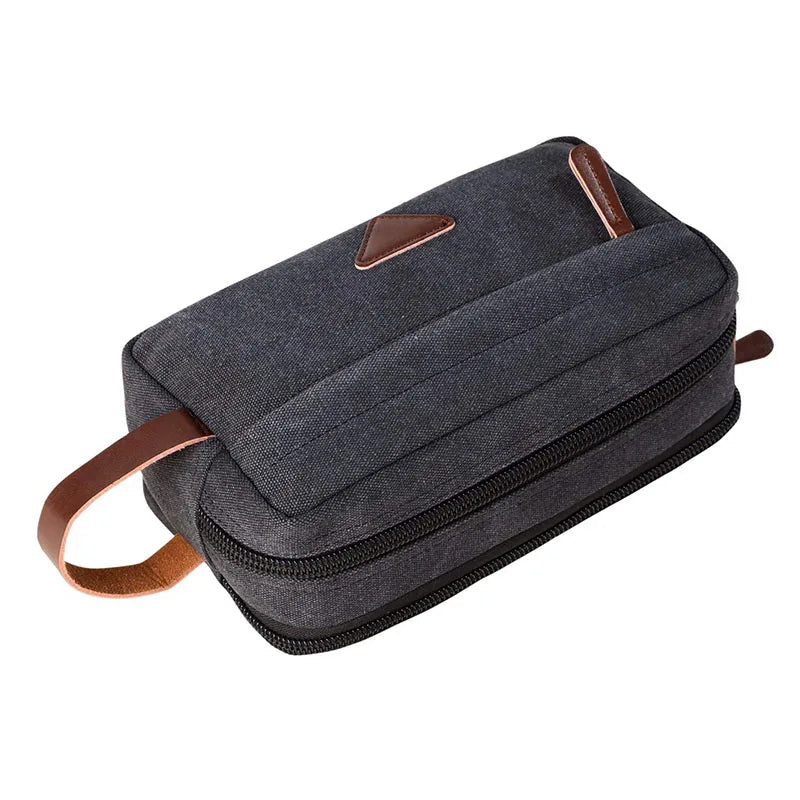 Men Clutch Bag Toiletry Kit Canvas Travel Waterproof Beauty Case