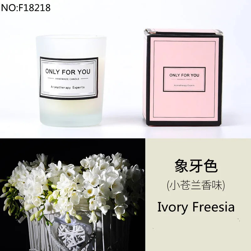 Glass Cup Scented Candle 50g Natural Soy Wax for Home Elegance