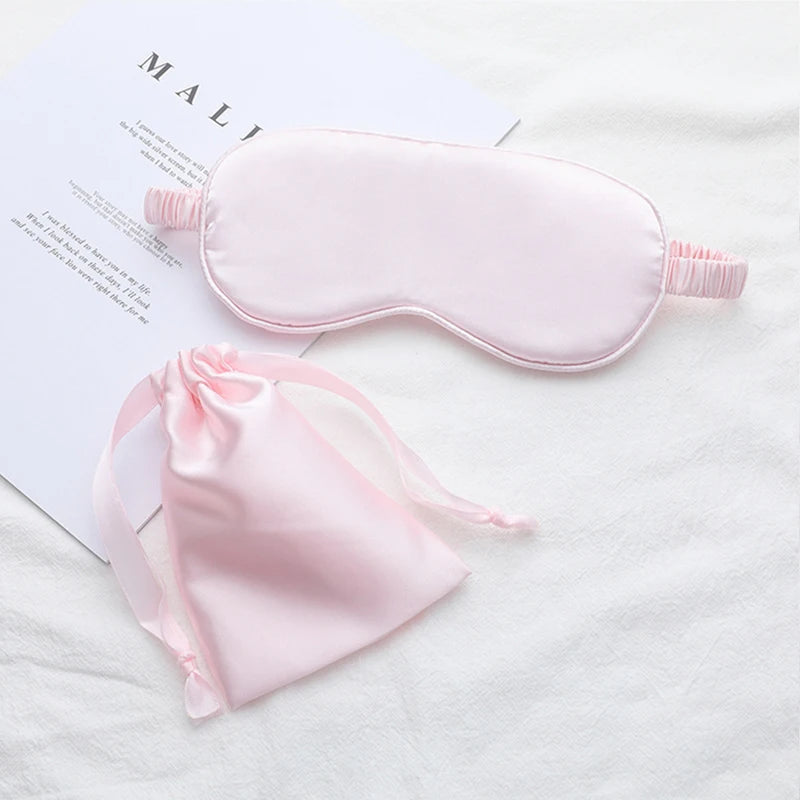 Silk Sleeping Eye Mask with Carrying Pouch for Travel