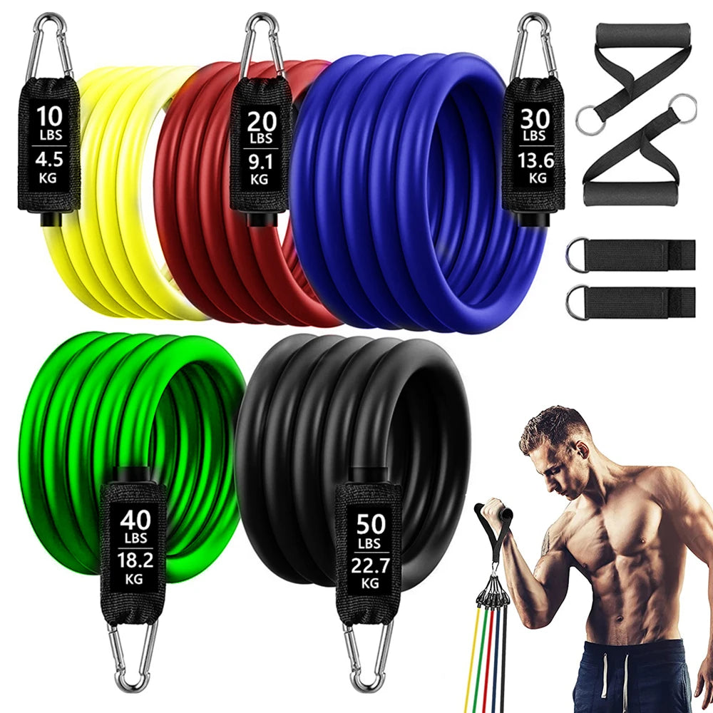 150lb Fitness Resistance Bands Set for Tranquil Home Workouts