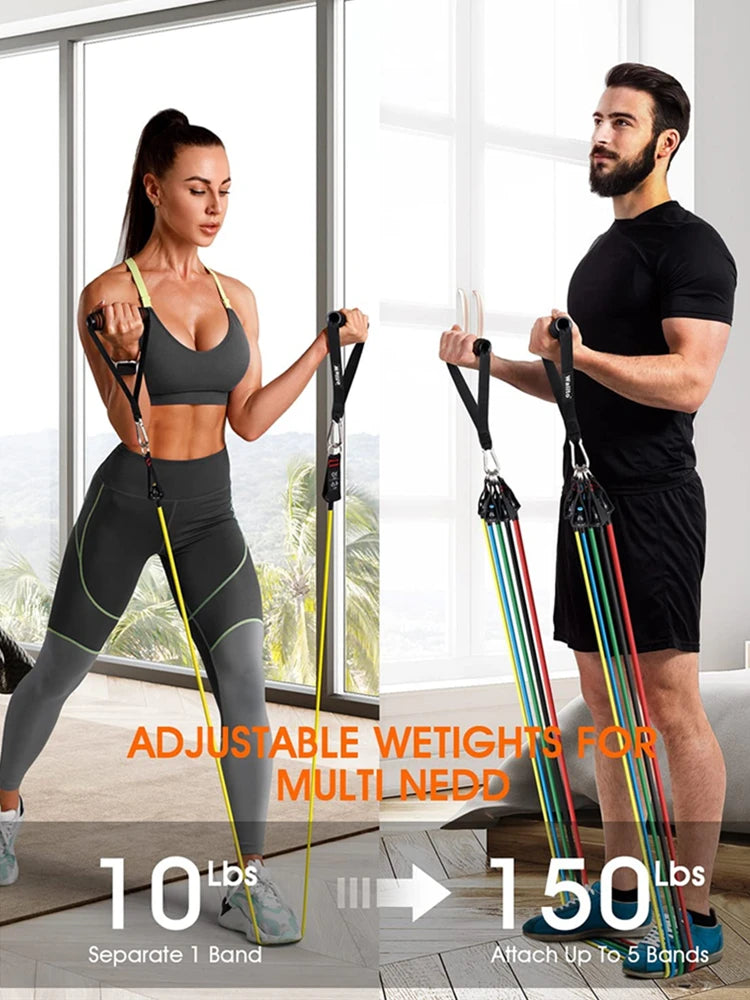 150lb Fitness Resistance Bands Set for Tranquil Home Workouts