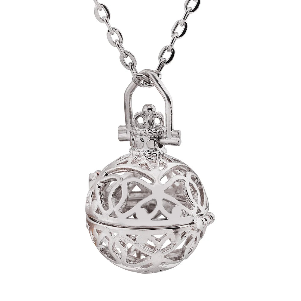 Mexico Chime Music Ball Aromatherapy Necklace Copper Pendant