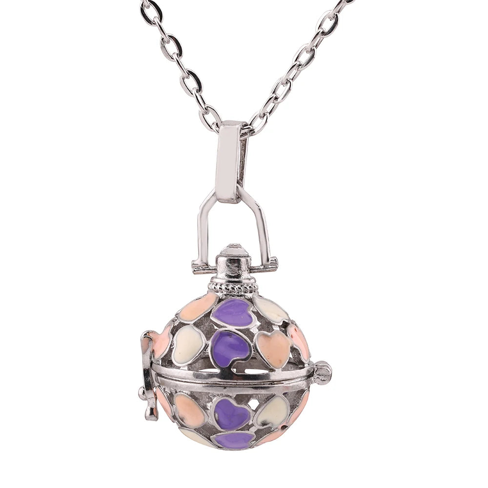 Mexico Chime Music Ball Aromatherapy Necklace Copper Pendant