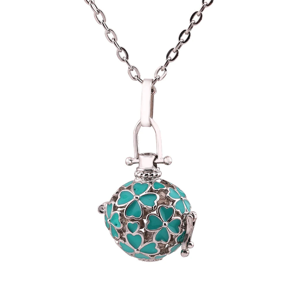 Mexico Chime Music Ball Aromatherapy Necklace Copper Pendant