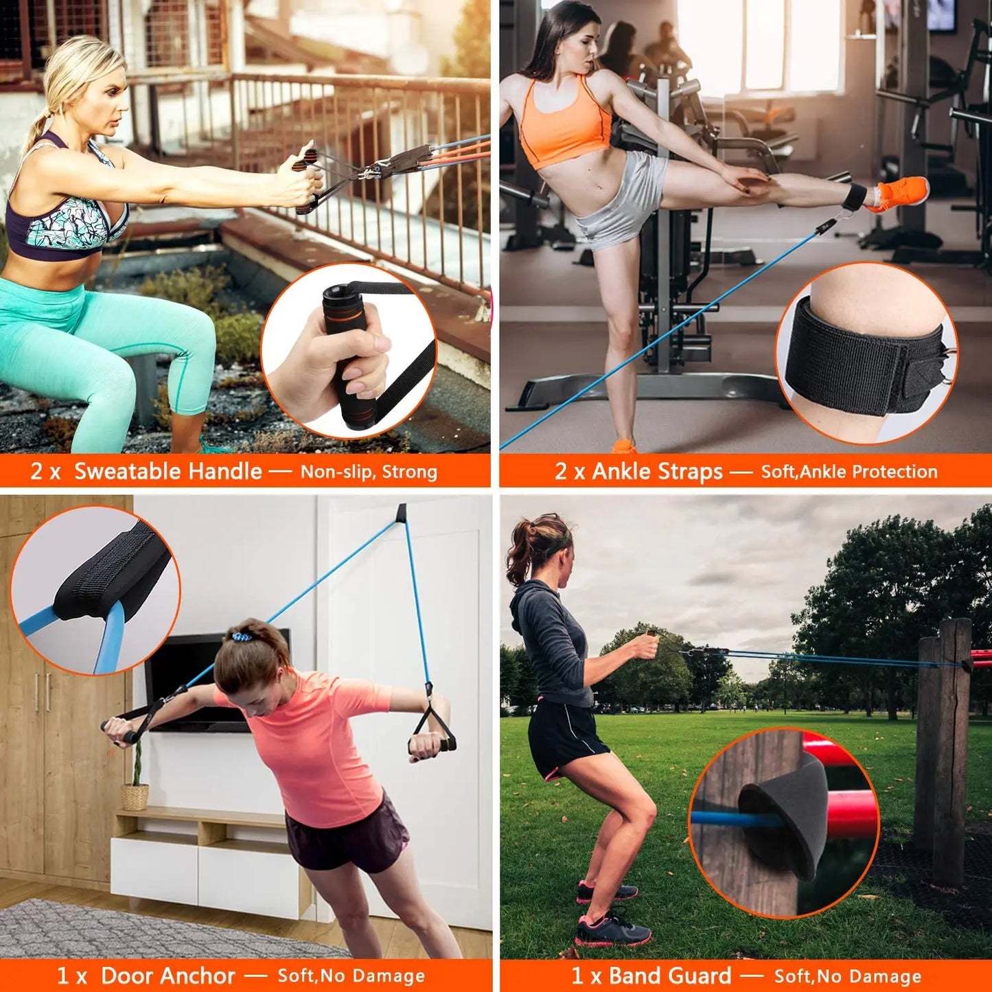 150lb Fitness Resistance Bands Set for Tranquil Home Workouts