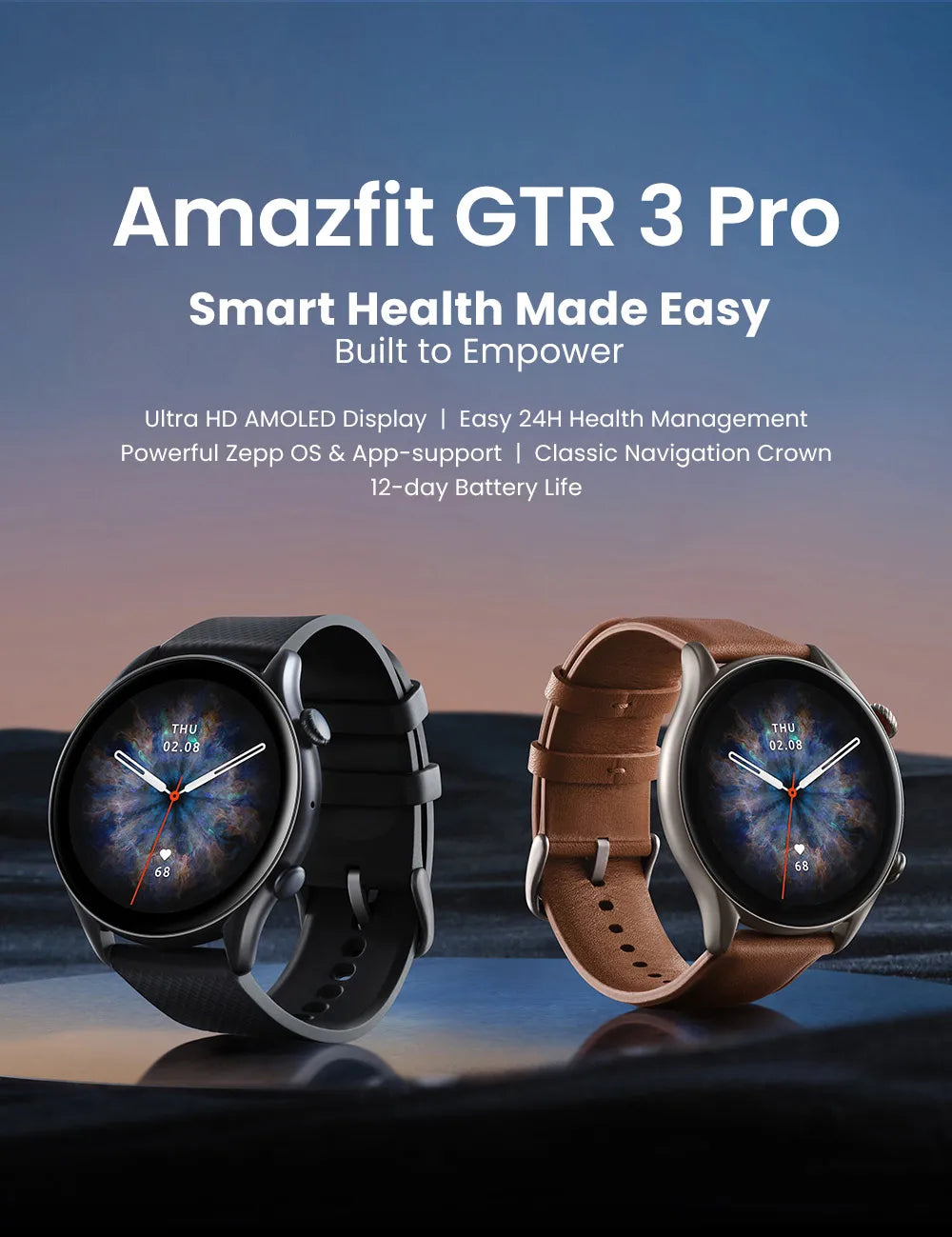 Euro Amazfit GTR 3 Pro 46mm Smartwatch with Alexa GPS