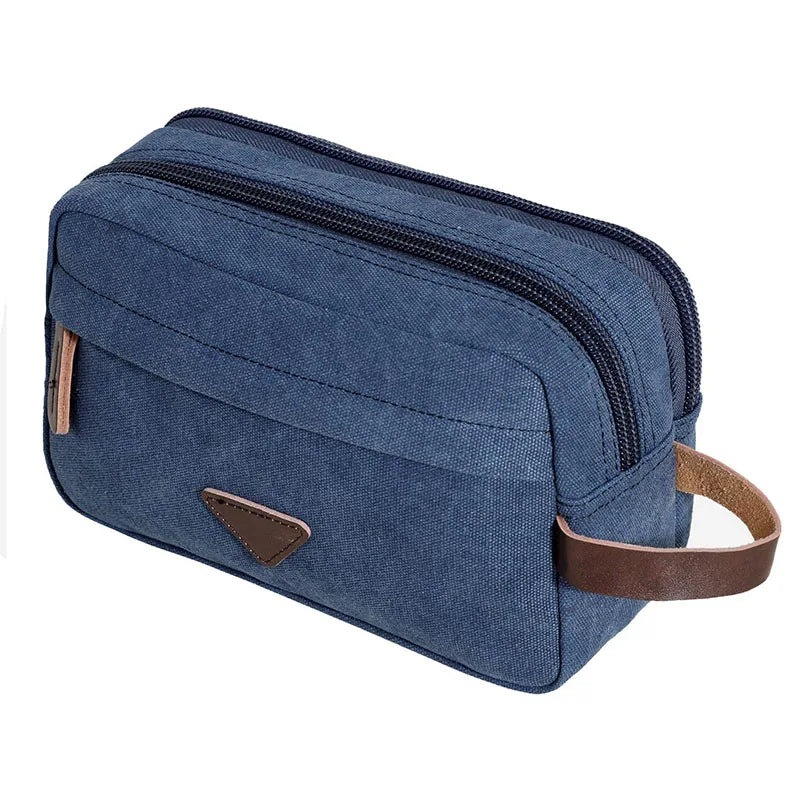 Men Clutch Bag Toiletry Kit Canvas Travel Waterproof Beauty Case