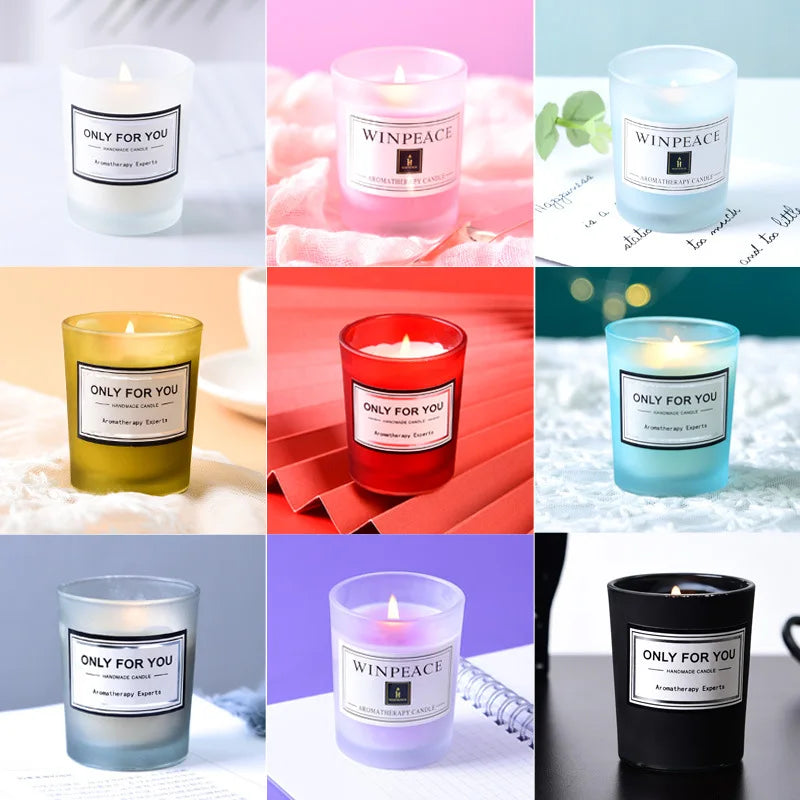 Glass Cup Scented Candle 50g Natural Soy Wax for Home Elegance