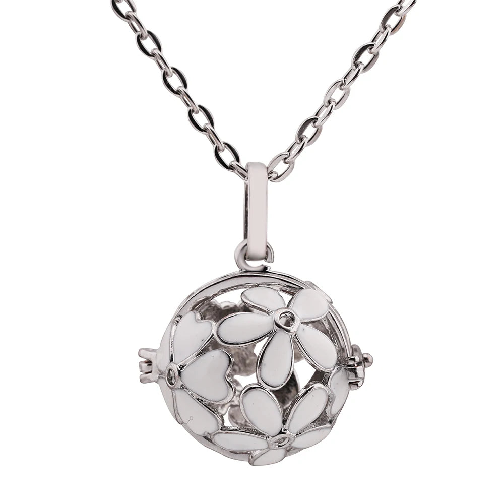 Mexico Chime Music Ball Aromatherapy Necklace Copper Pendant