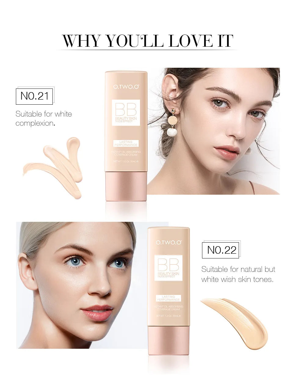 O.TWO.O Makeup Base BB Cream Natural Whitening Liquid Foundation