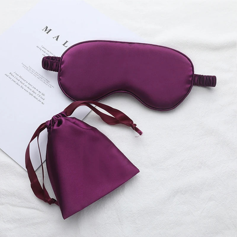 Silk Sleeping Eye Mask with Carrying Pouch for Travel