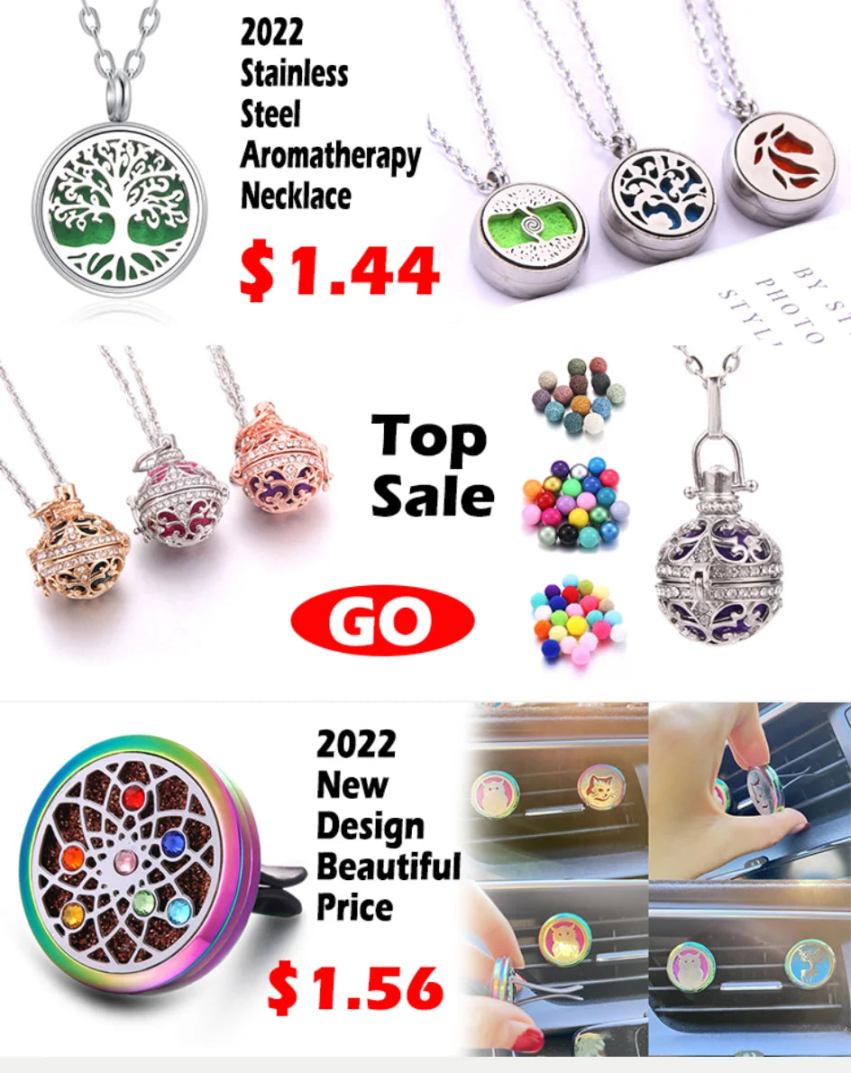 New Tree of Life Aromatherapy Necklace Stainless Steel Pendant