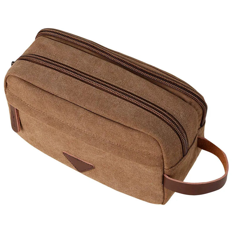 Men Clutch Bag Toiletry Kit Canvas Travel Waterproof Beauty Case