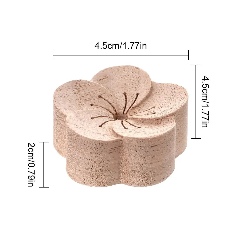 1PC Flower Shape Aroma Essential Oil Diffuser Wooden Elegance